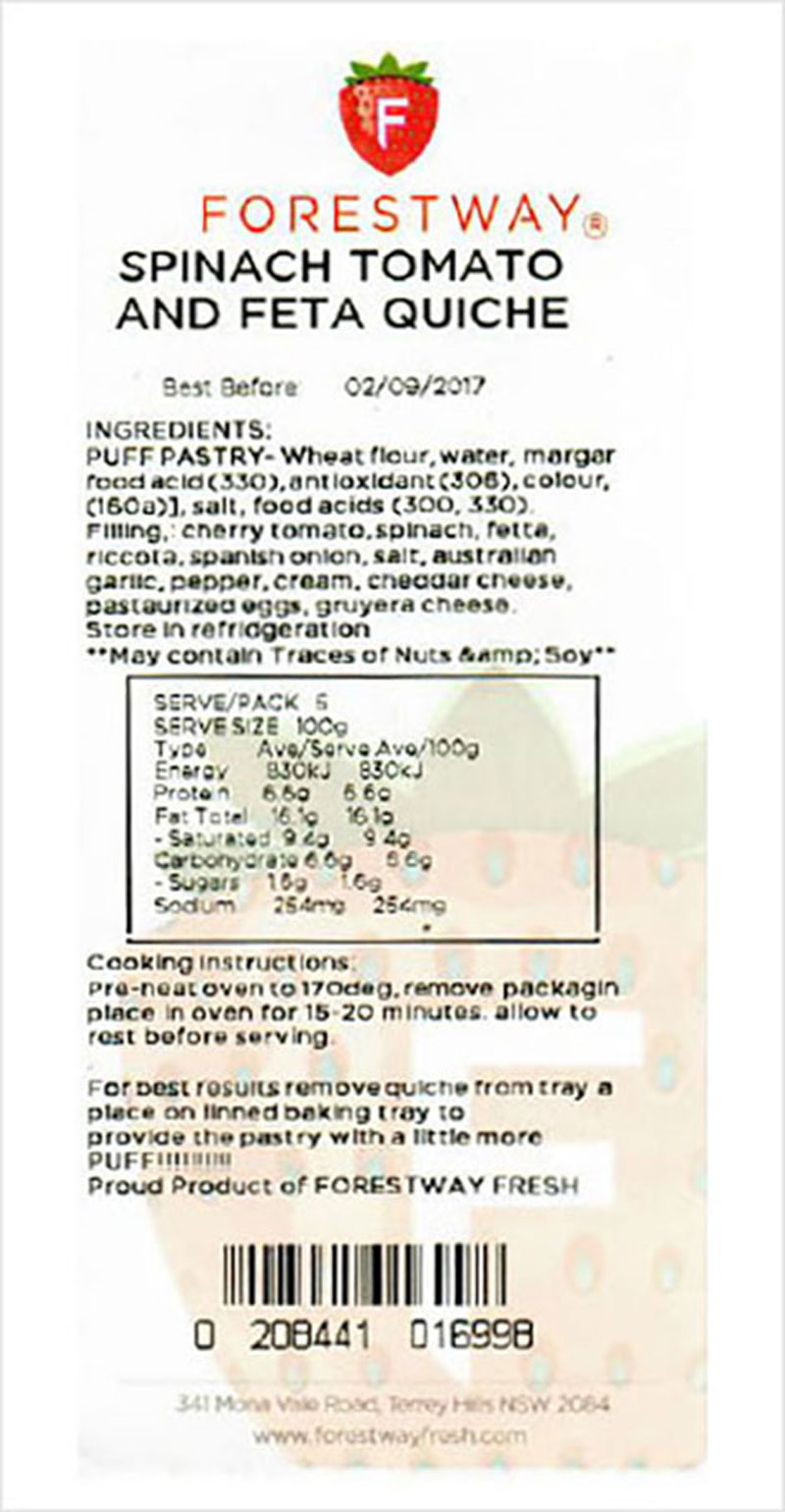 Cooking label